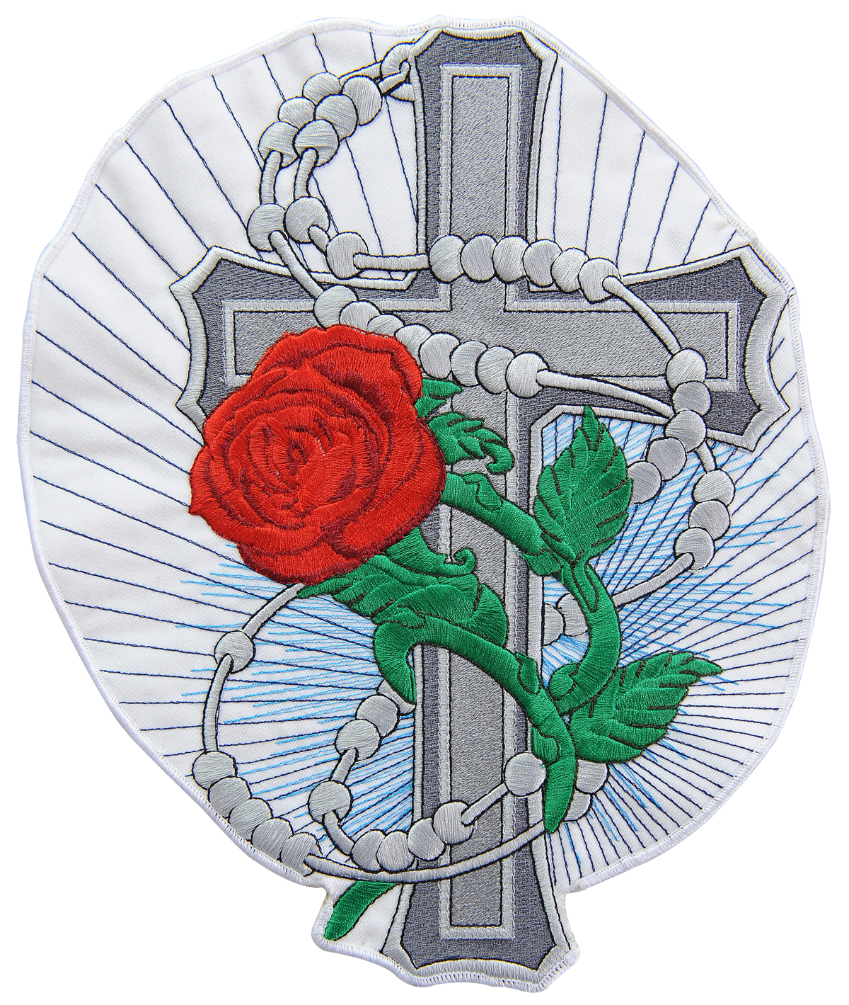 naszywka róża z krzyżem
